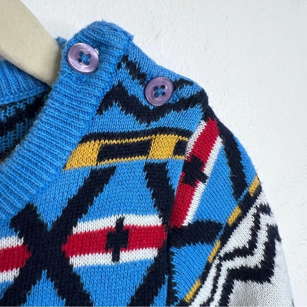 Sophie and Sam Nordic Deer Fair Isle Knit One Piece with Buttons 6-9 mos.